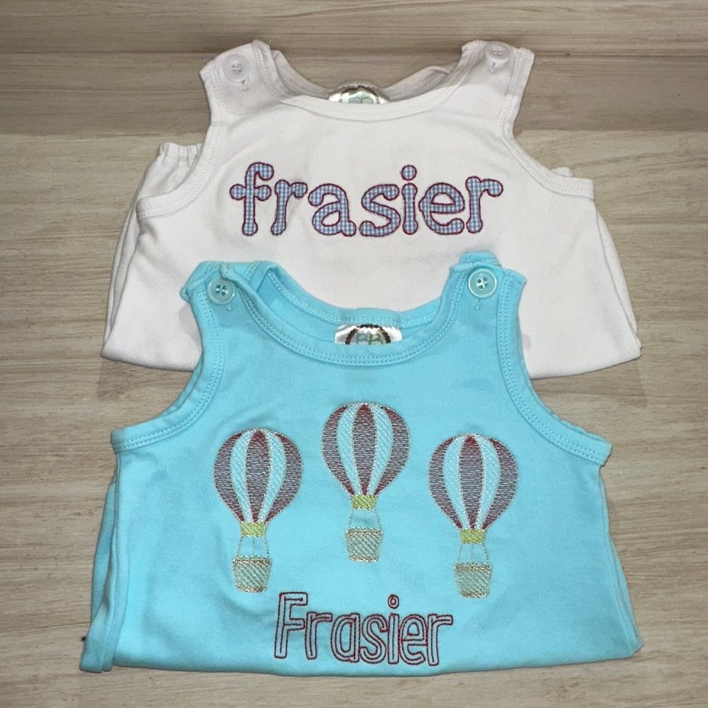 Monogrammed Onsie Bubbles for FRASIER
